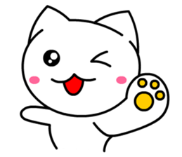 Tomo's Cute Cat White 2 (English) sticker #5437175