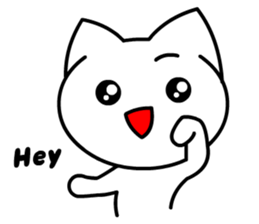 Tomo's Cute Cat White 2 (English) sticker #5437176