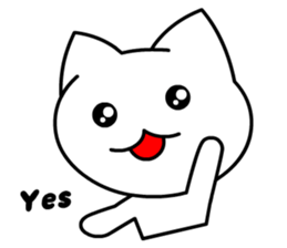 Tomo's Cute Cat White 2 (English) sticker #5437177