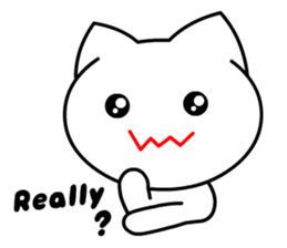 Tomo's Cute Cat White 2 (English) sticker #5437178