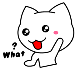 Tomo's Cute Cat White 2 (English) sticker #5437179