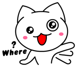 Tomo's Cute Cat White 2 (English) sticker #5437180