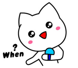Tomo's Cute Cat White 2 (English) sticker #5437181