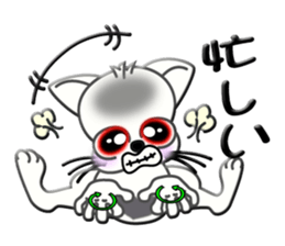 Japanese sign language of a white cat2 sticker #5437705