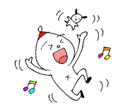 White child & White dog sticker #5437885