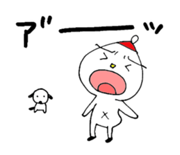 White child & White dog sticker #5437891