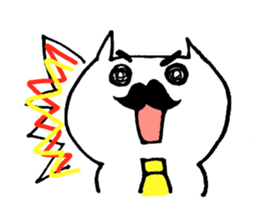 Japanese business beard cat sticker #5444174