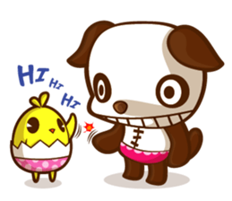 The Pandy Dog and Big Little Chick sticker #5444740