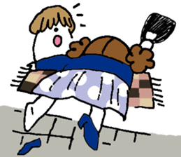 A working girl does not work easy. sticker #5452225