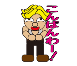 gold hair man sticker #5452702