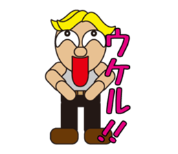 gold hair man sticker #5452706