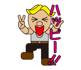 gold hair man sticker #5452733