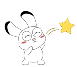 Always cheerful children rabbit sticker #5456943