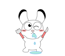 Always cheerful children rabbit sticker #5456976