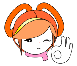 Round braids girl sticker #5461866