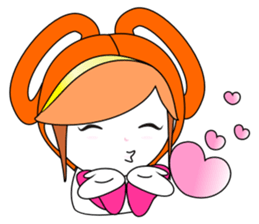 Round braids girl sticker #5461873