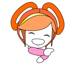 Round braids girl sticker #5461877