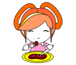 Round braids girl sticker #5461881