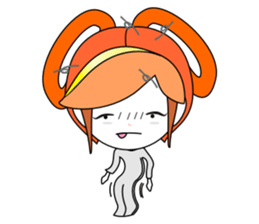 Round braids girl sticker #5461886