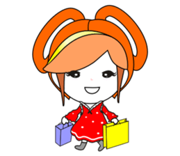 Round braids girl sticker #5461889