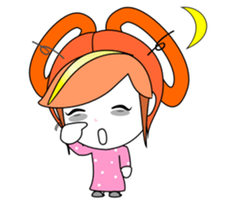 Round braids girl sticker #5461890