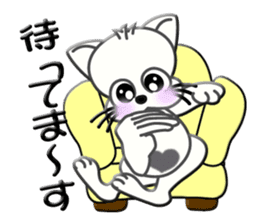 Japanese sign language of a white cat sticker #5464547