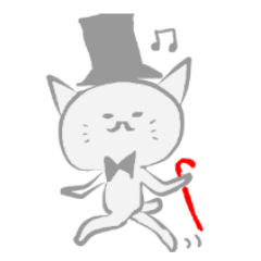 Sticker of the mustache cat