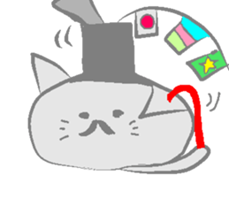 Sticker of the mustache cat sticker #5464910