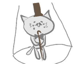 Sticker of the mustache cat sticker #5464935