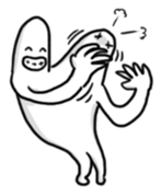 2 heads on a man!! sticker #5465033