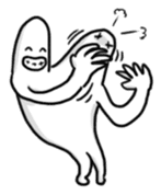 2 heads on a man!! sticker #5465033