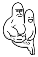 2 heads on a man!! sticker #5465058