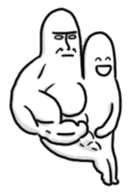 2 heads on a man!! sticker #5465058