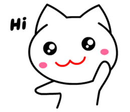 Tomo's Cute Cat White (English) sticker #5474220
