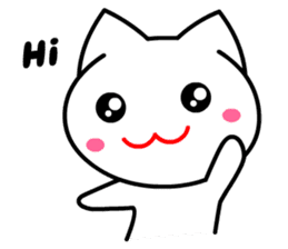 Tomo's Cute Cat White (English) sticker #5474220