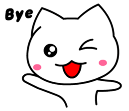 Tomo's Cute Cat White (English) sticker #5474221