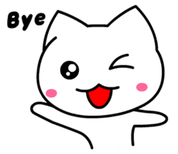 Tomo's Cute Cat White (English) sticker #5474221