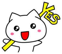 Tomo's Cute Cat White (English) sticker #5474222