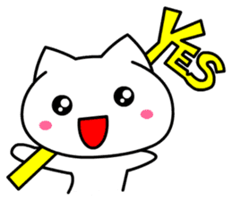 Tomo's Cute Cat White (English) sticker #5474222