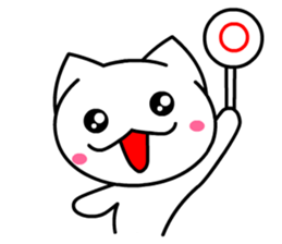 Tomo's Cute Cat White (English) sticker #5474224