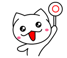 Tomo's Cute Cat White (English) sticker #5474224