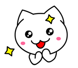 Tomo's Cute Cat White (English) sticker #5474228