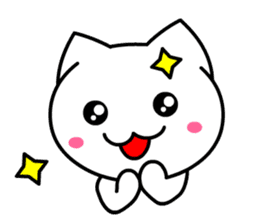 Tomo's Cute Cat White (English) sticker #5474228