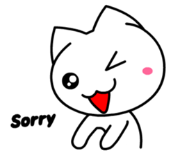 Tomo's Cute Cat White (English) sticker #5474229