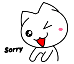 Tomo's Cute Cat White (English) sticker #5474229