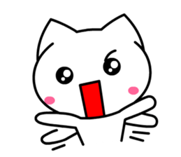 Tomo's Cute Cat White (English) sticker #5474234
