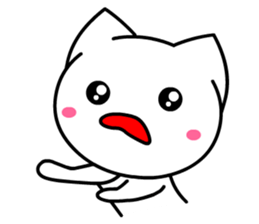 Tomo's Cute Cat White (English) sticker #5474235