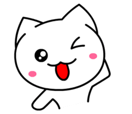 Tomo's Cute Cat White (English) sticker #5474237