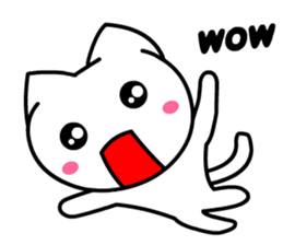 Tomo's Cute Cat White (English) sticker #5474239