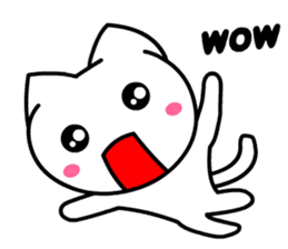 Tomo's Cute Cat White (English) sticker #5474239